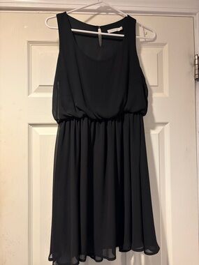 Lush Black Sleeveless Blouson Mini Dress